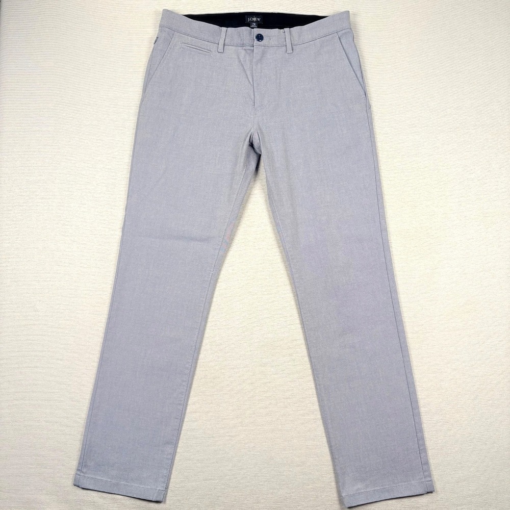 J Crew 484 Slim Performance Pants Mens 32x30 Blue Cotton Poly Stretch